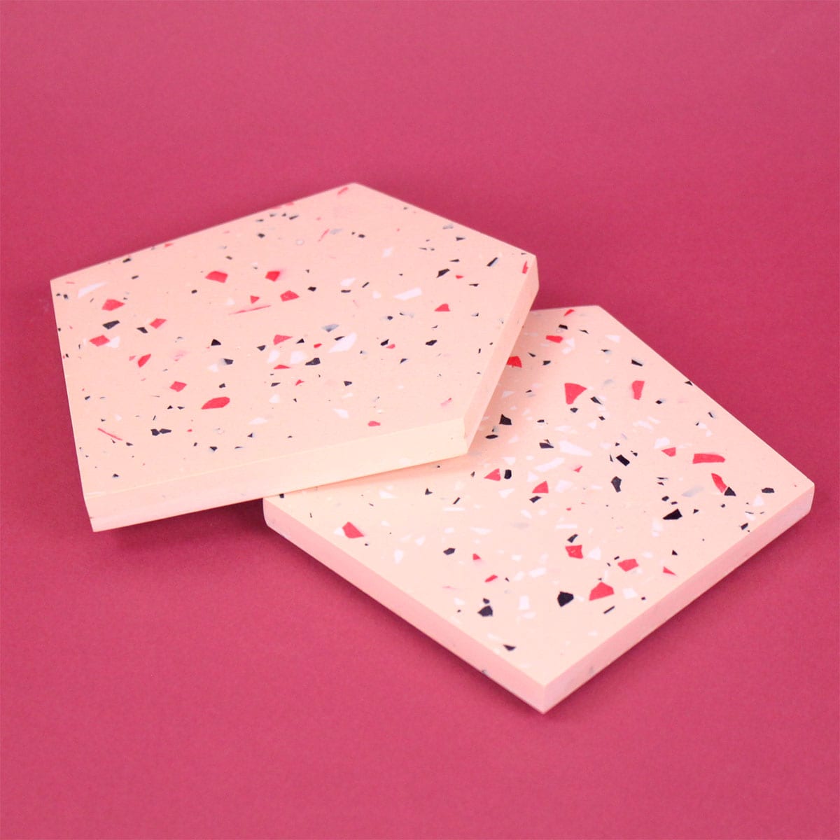 SET OF TWO FRECKLED COASTERS