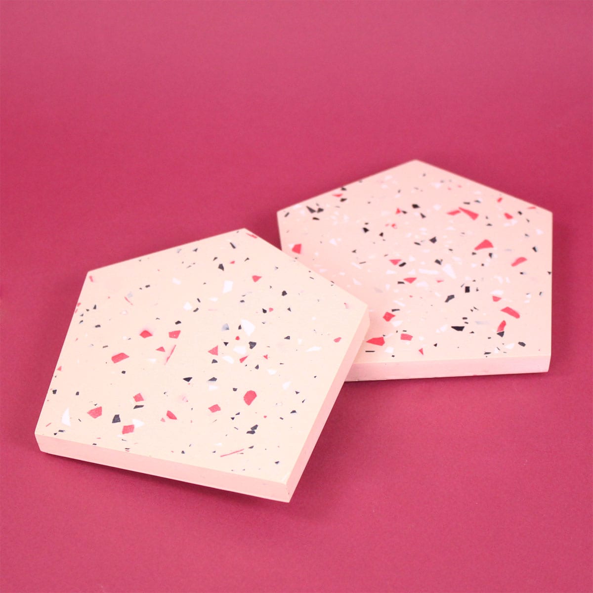 SET OF TWO FRECKLED COASTERS