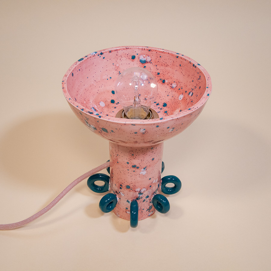 Sugo table lamp Ari de Luca pink green handmade Cool Machine store (6)
